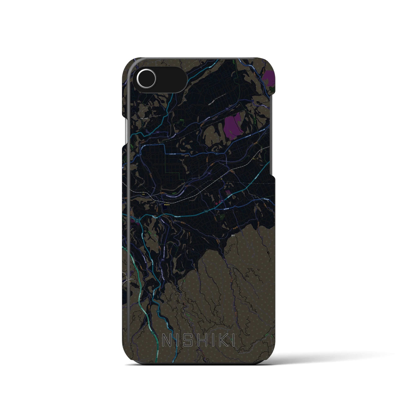 【錦(熊本県)】地図柄iPhoneケース(バックカバータイプ)