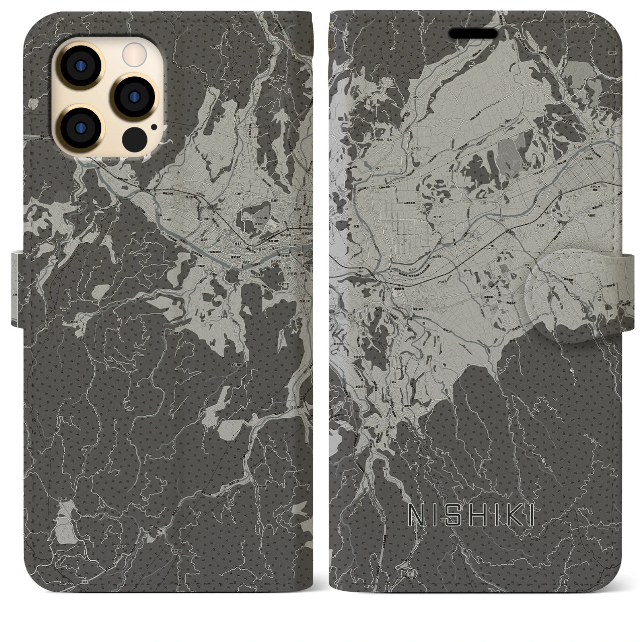 【錦(熊本県)】地図柄iPhoneケース(手帳タイプ)