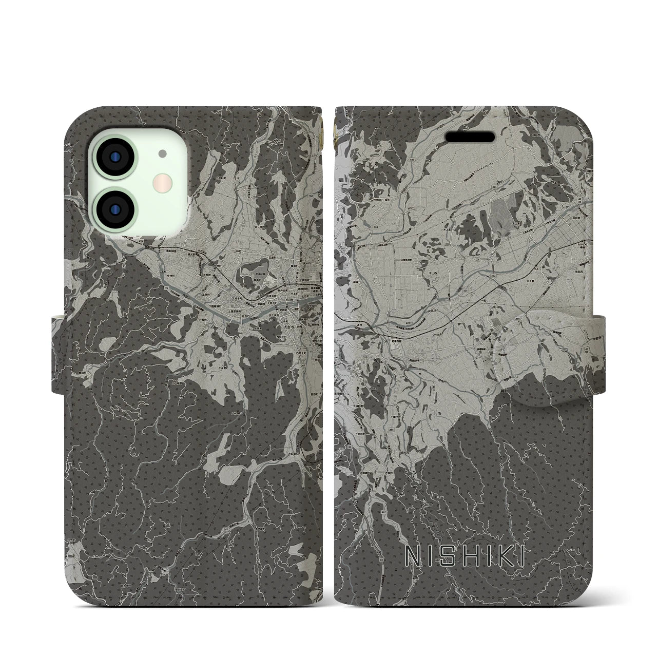 【錦(熊本県)】地図柄iPhoneケース(手帳タイプ)