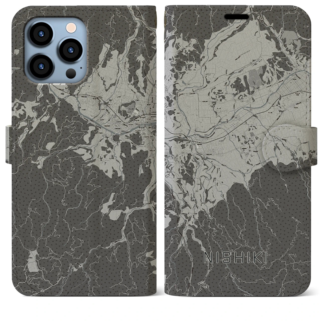 【錦(熊本県)】地図柄iPhoneケース(手帳タイプ)