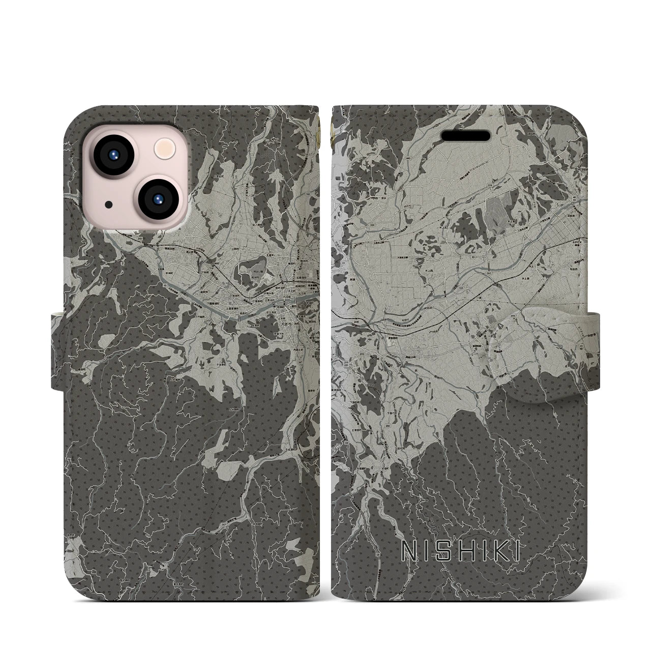 【錦(熊本県)】地図柄iPhoneケース(手帳タイプ)