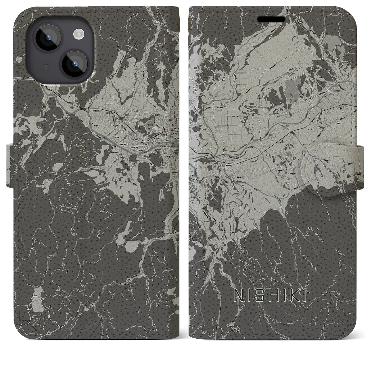 【錦(熊本県)】地図柄iPhoneケース(手帳タイプ)