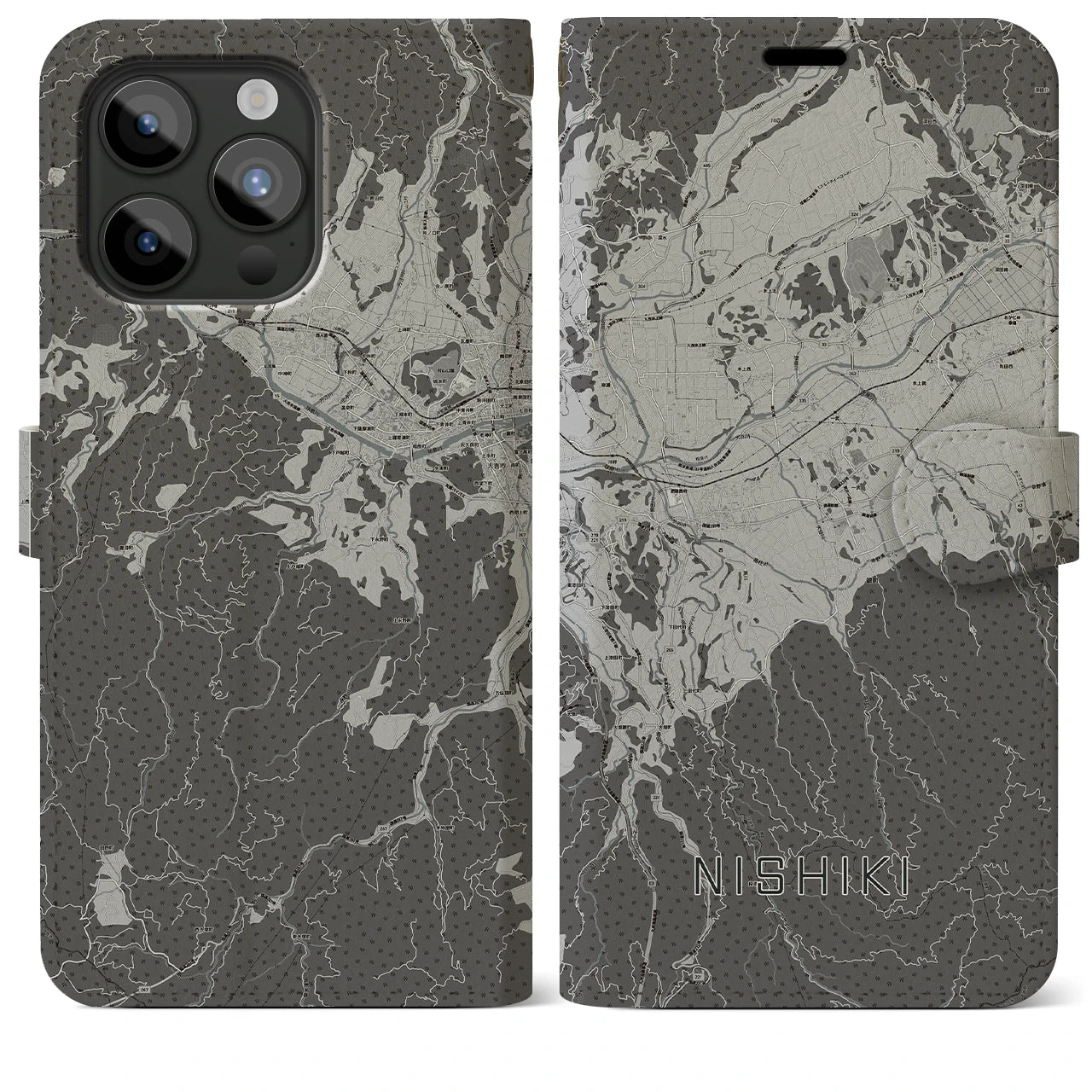 【錦(熊本県)】地図柄iPhoneケース(手帳タイプ)