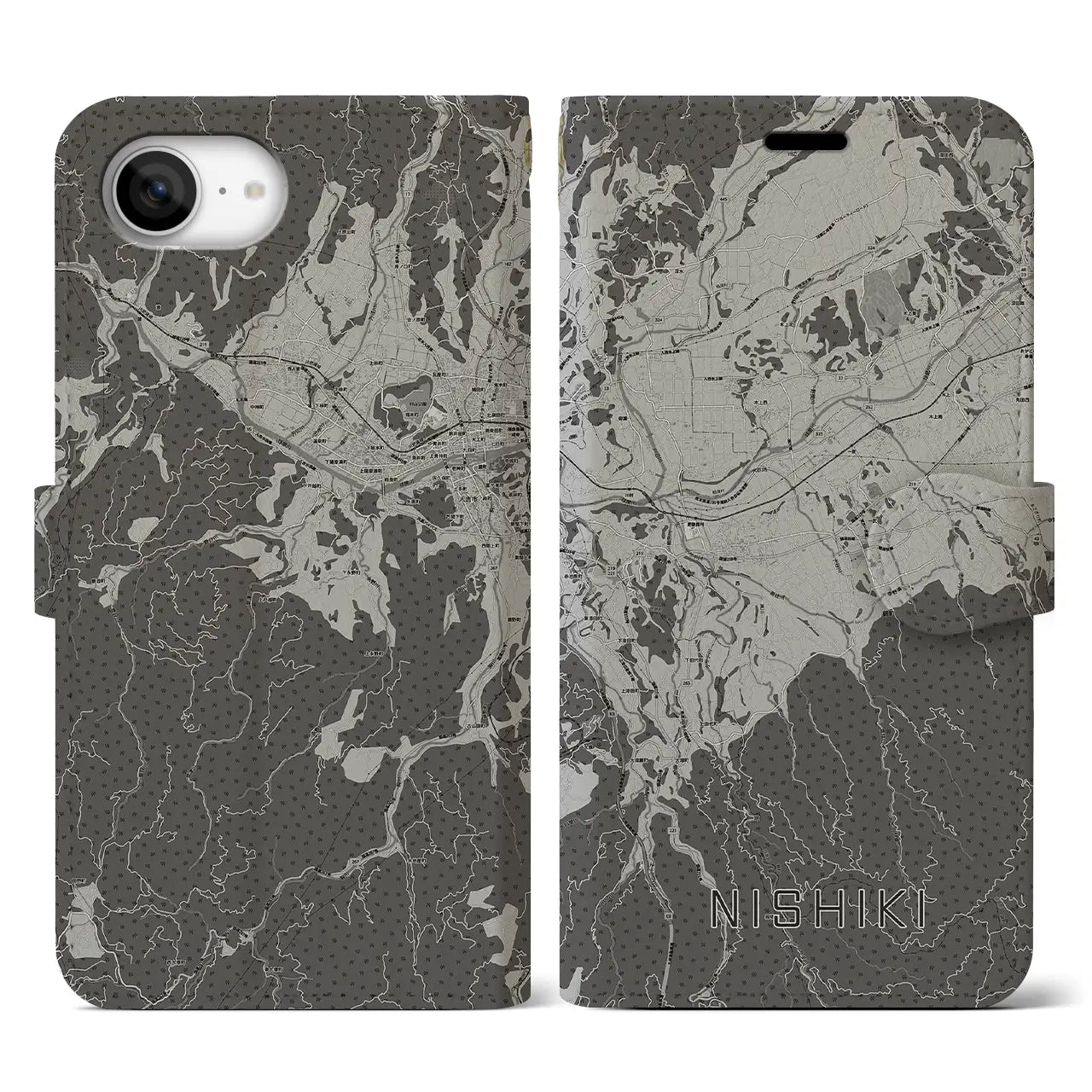 【錦(熊本県)】地図柄iPhoneケース(手帳タイプ)