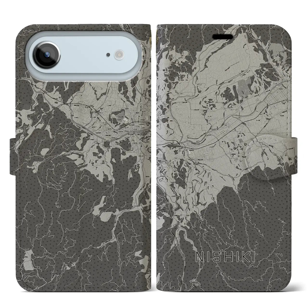 【錦(熊本県)】地図柄iPhoneケース(手帳タイプ)