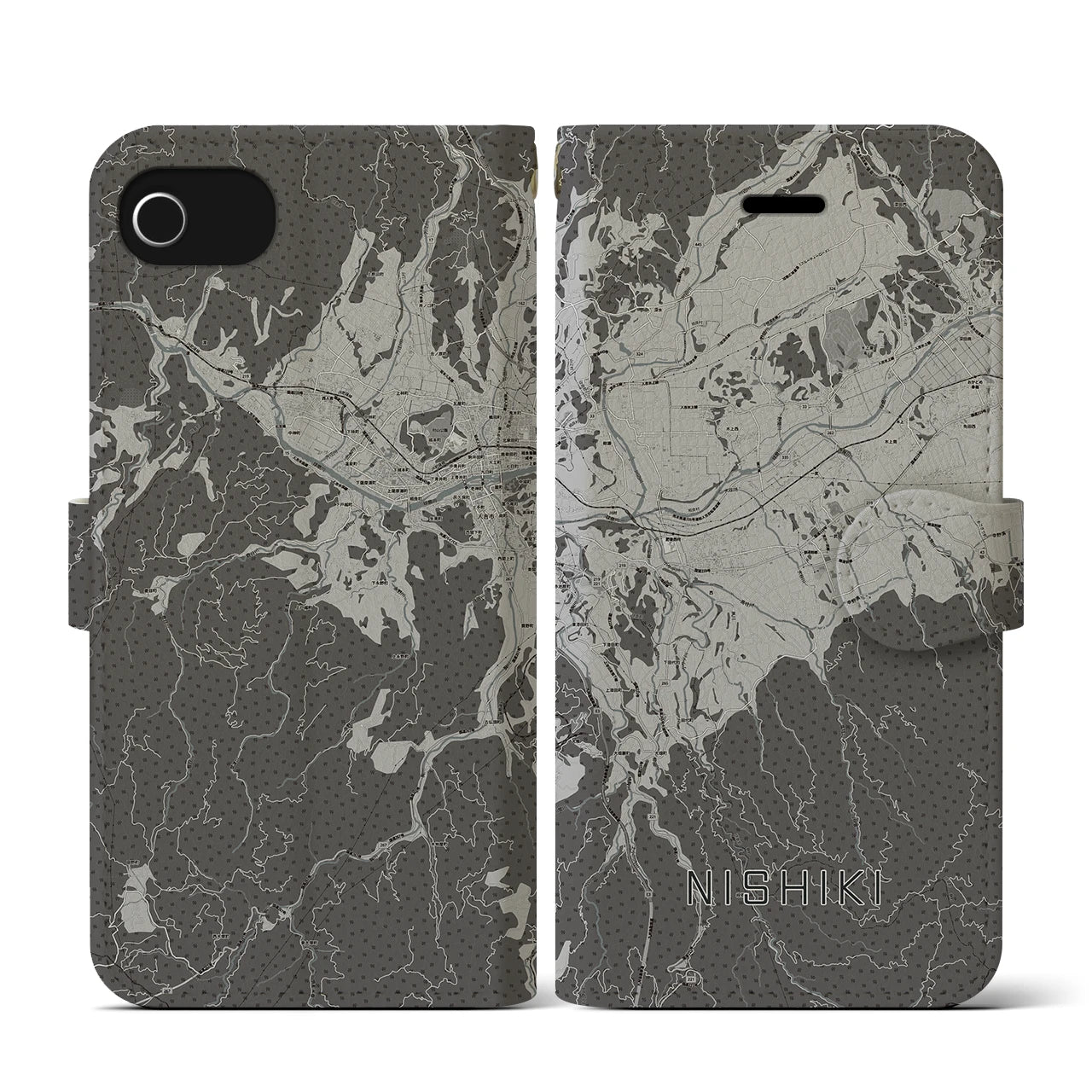 【錦(熊本県)】地図柄iPhoneケース(手帳タイプ)