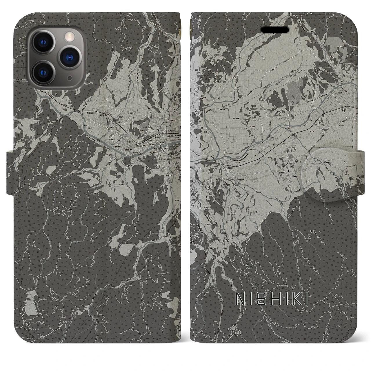 【錦(熊本県)】地図柄iPhoneケース(手帳タイプ)