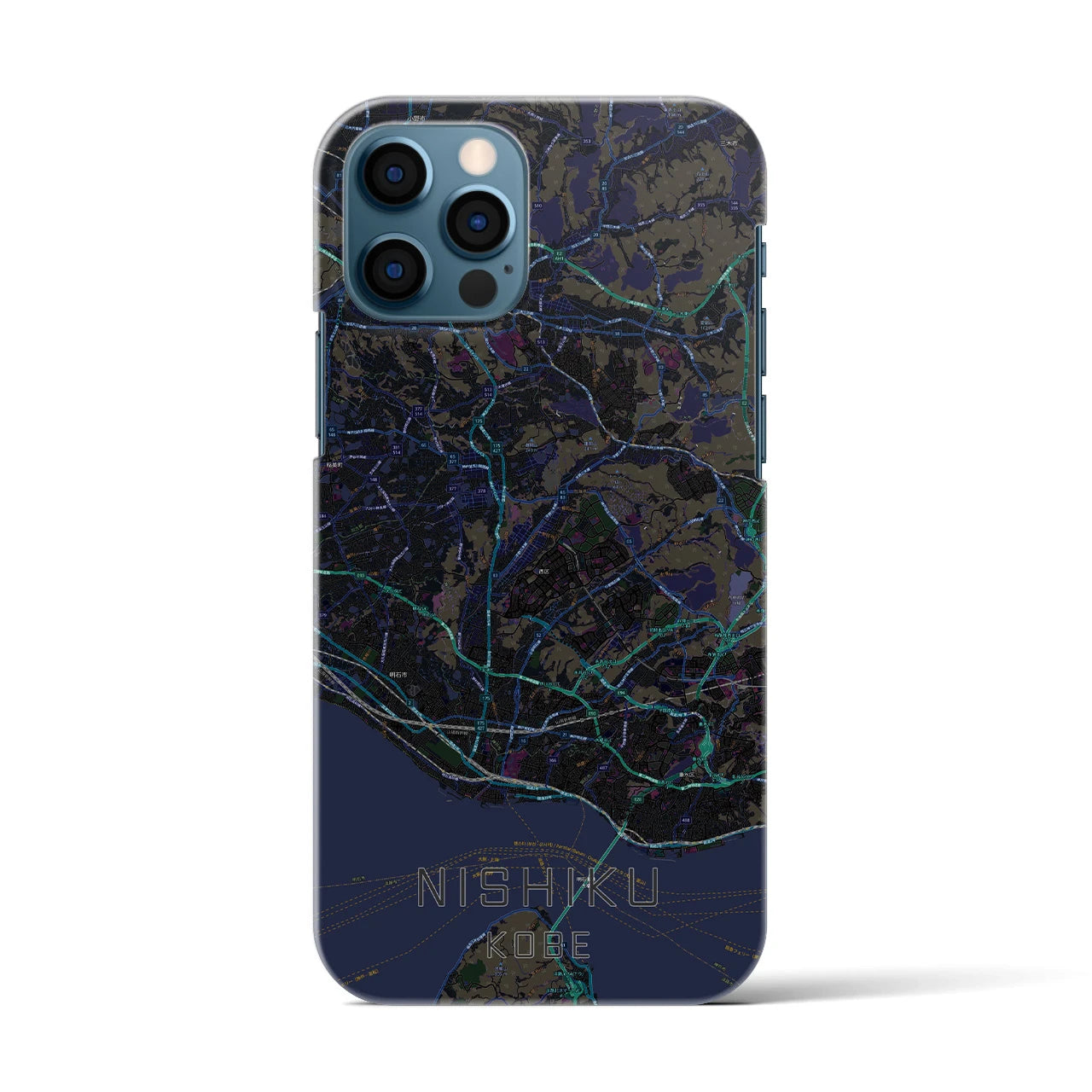 【西区(神戸市)】地図柄iPhoneケース(バックカバータイプ)