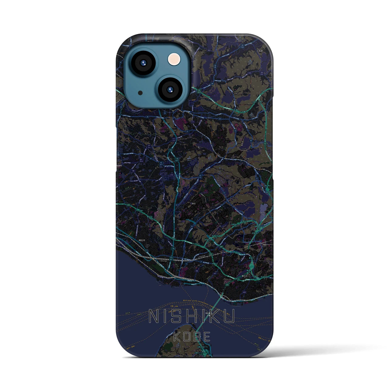 【西区(神戸市)】地図柄iPhoneケース(バックカバータイプ)