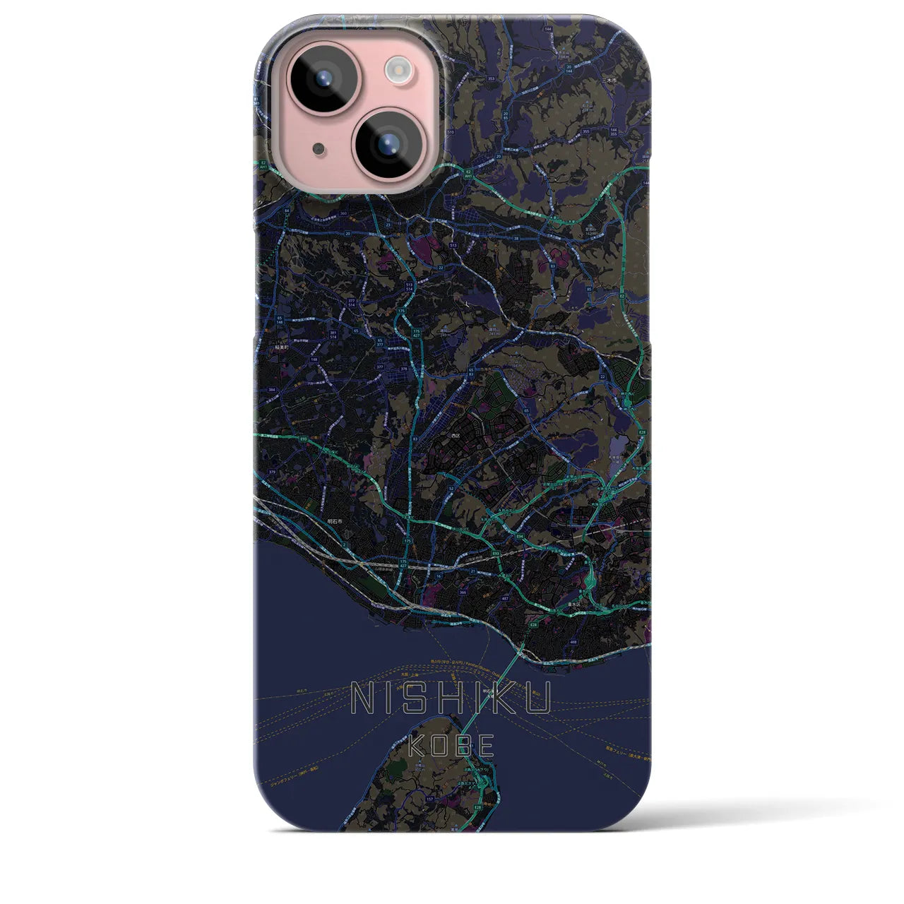 【西区(神戸市)】地図柄iPhoneケース(バックカバータイプ)