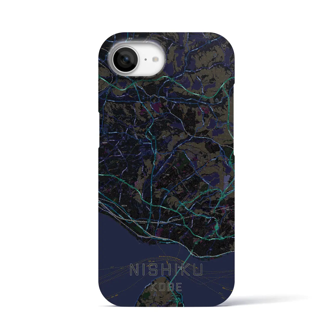 【西区(神戸市)】地図柄iPhoneケース(バックカバータイプ)