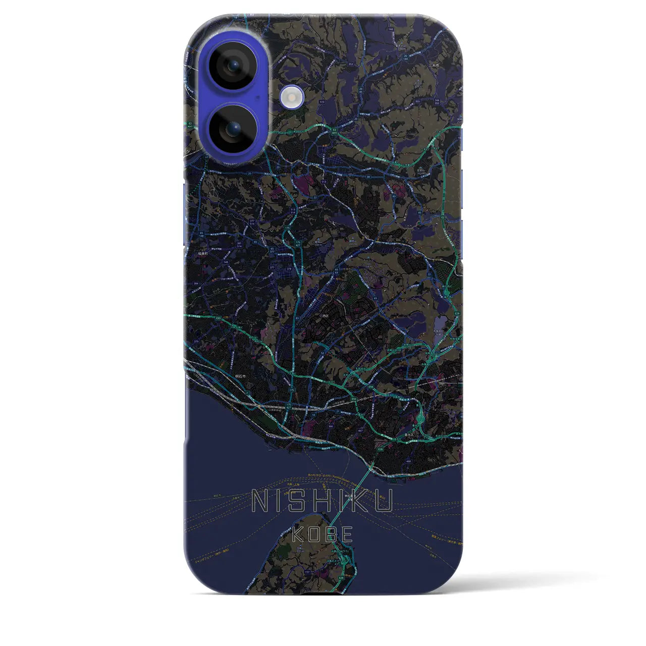 【西区(神戸市)】地図柄iPhoneケース(バックカバータイプ)