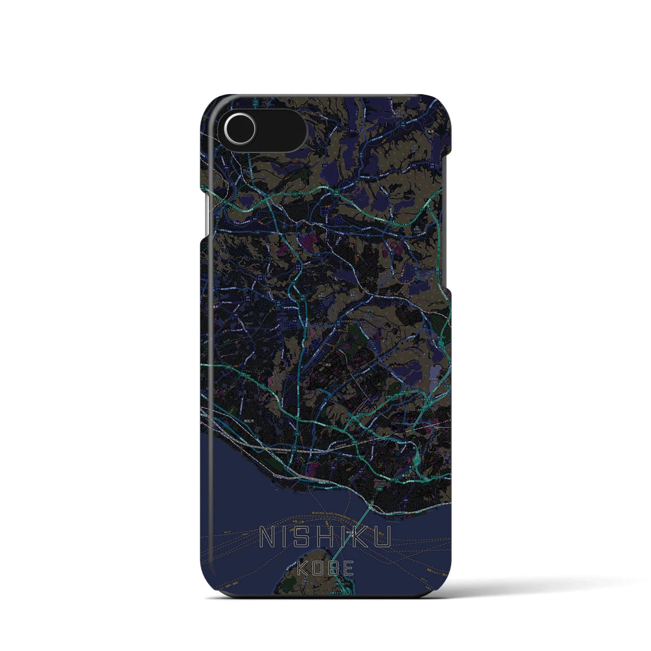 【西区(神戸市)】地図柄iPhoneケース(バックカバータイプ)