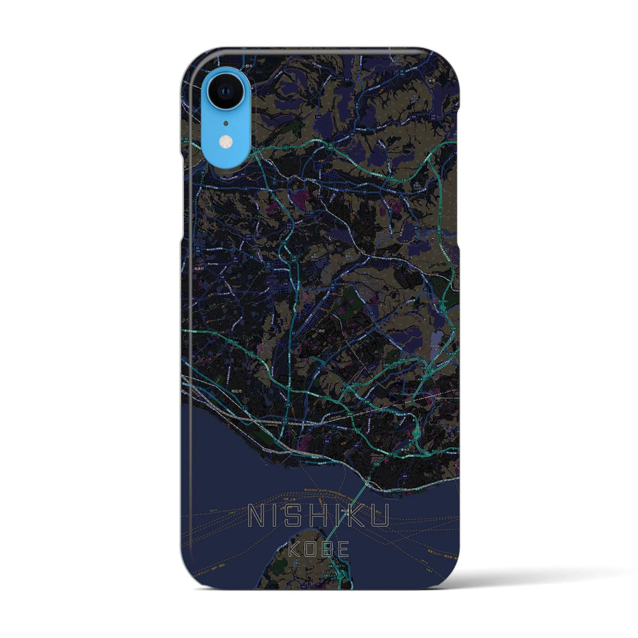 【西区(神戸市)】地図柄iPhoneケース(バックカバータイプ)