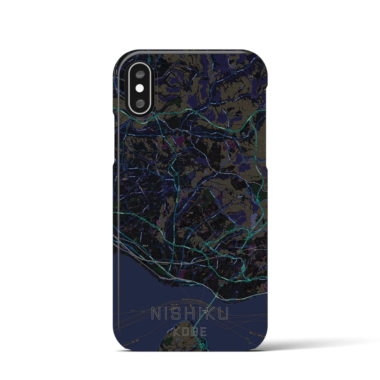 【西区(神戸市)】地図柄iPhoneケース(バックカバータイプ)