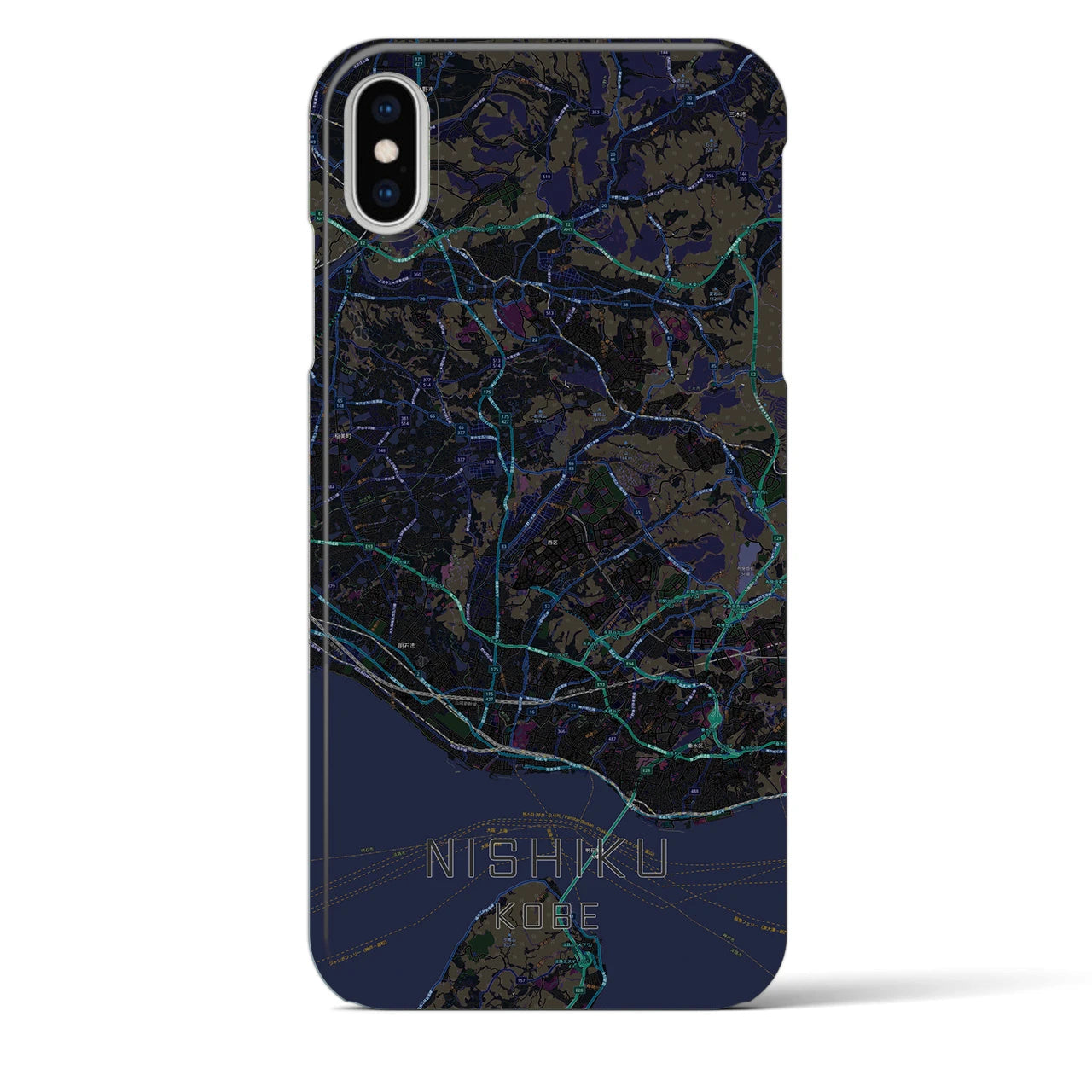 【西区(神戸市)】地図柄iPhoneケース(バックカバータイプ)