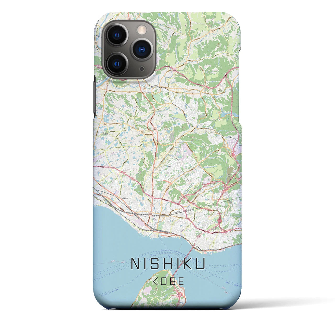 【西区(神戸市)】地図柄iPhoneケース(バックカバータイプ)