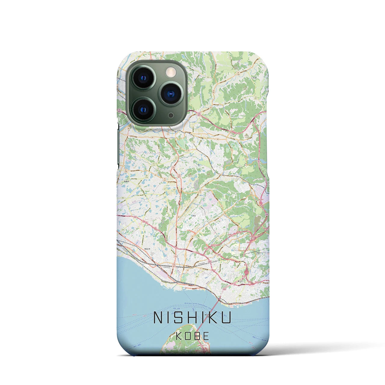 【西区(神戸市)】地図柄iPhoneケース(バックカバータイプ)