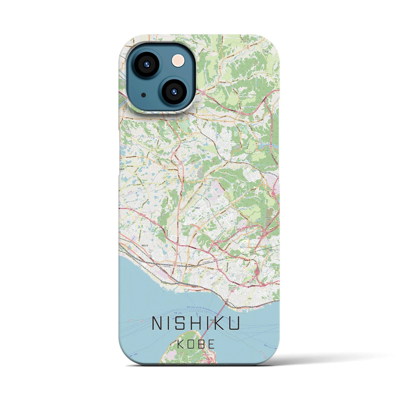 【西区(神戸市)】地図柄iPhoneケース(バックカバータイプ)