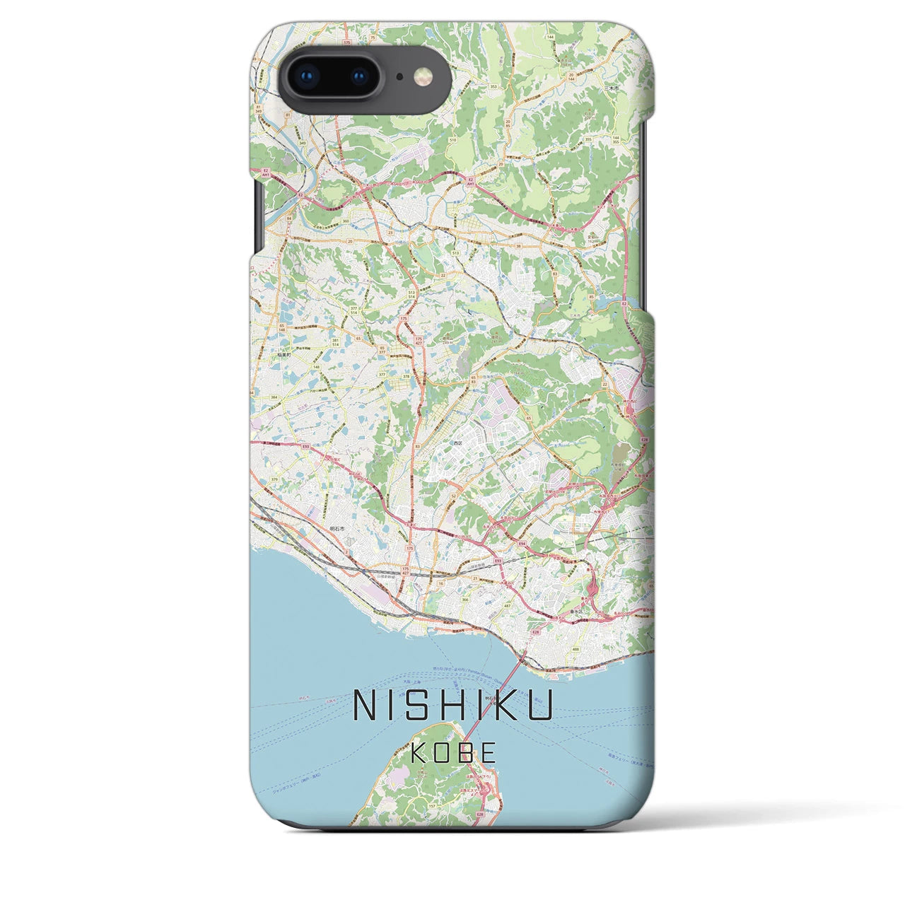 【西区(神戸市)】地図柄iPhoneケース(バックカバータイプ)