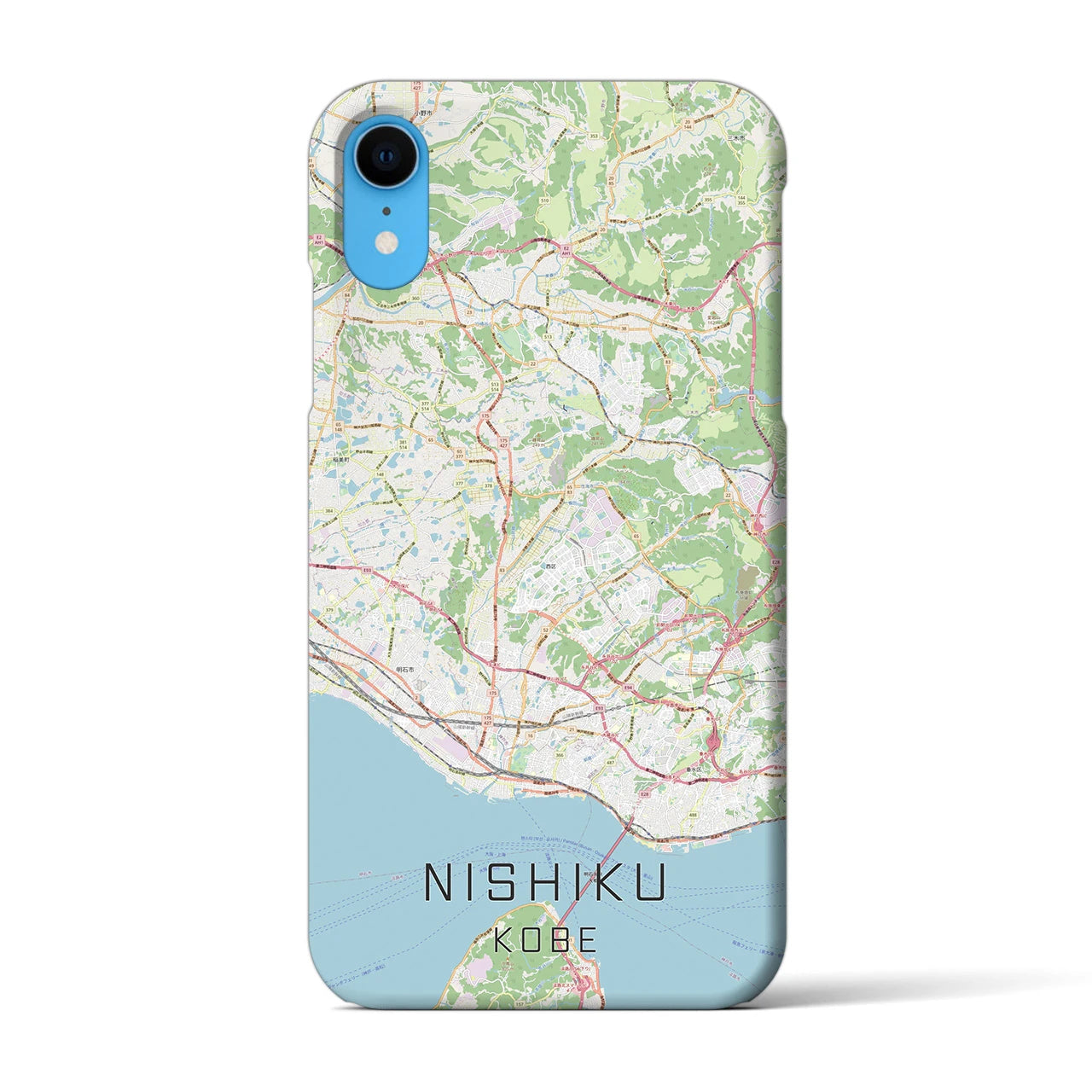 【西区(神戸市)】地図柄iPhoneケース(バックカバータイプ)