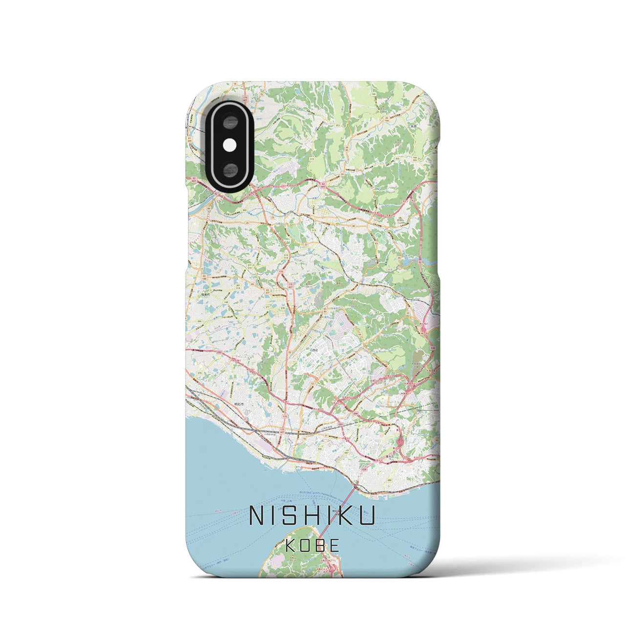 【西区(神戸市)】地図柄iPhoneケース(バックカバータイプ)