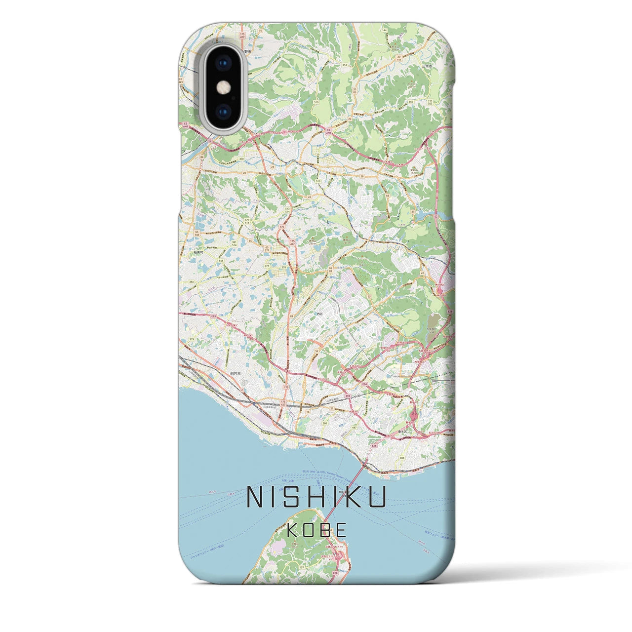 【西区(神戸市)】地図柄iPhoneケース(バックカバータイプ)