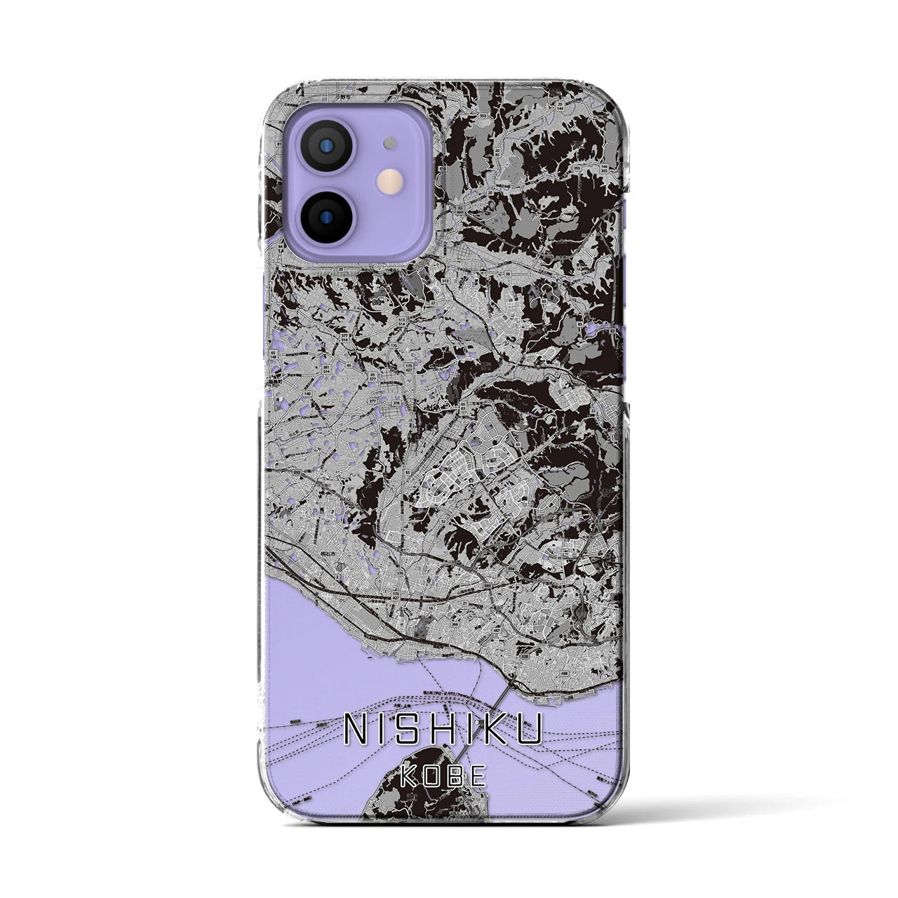 【西区(神戸市)】地図柄iPhoneケース(クリアタイプ)