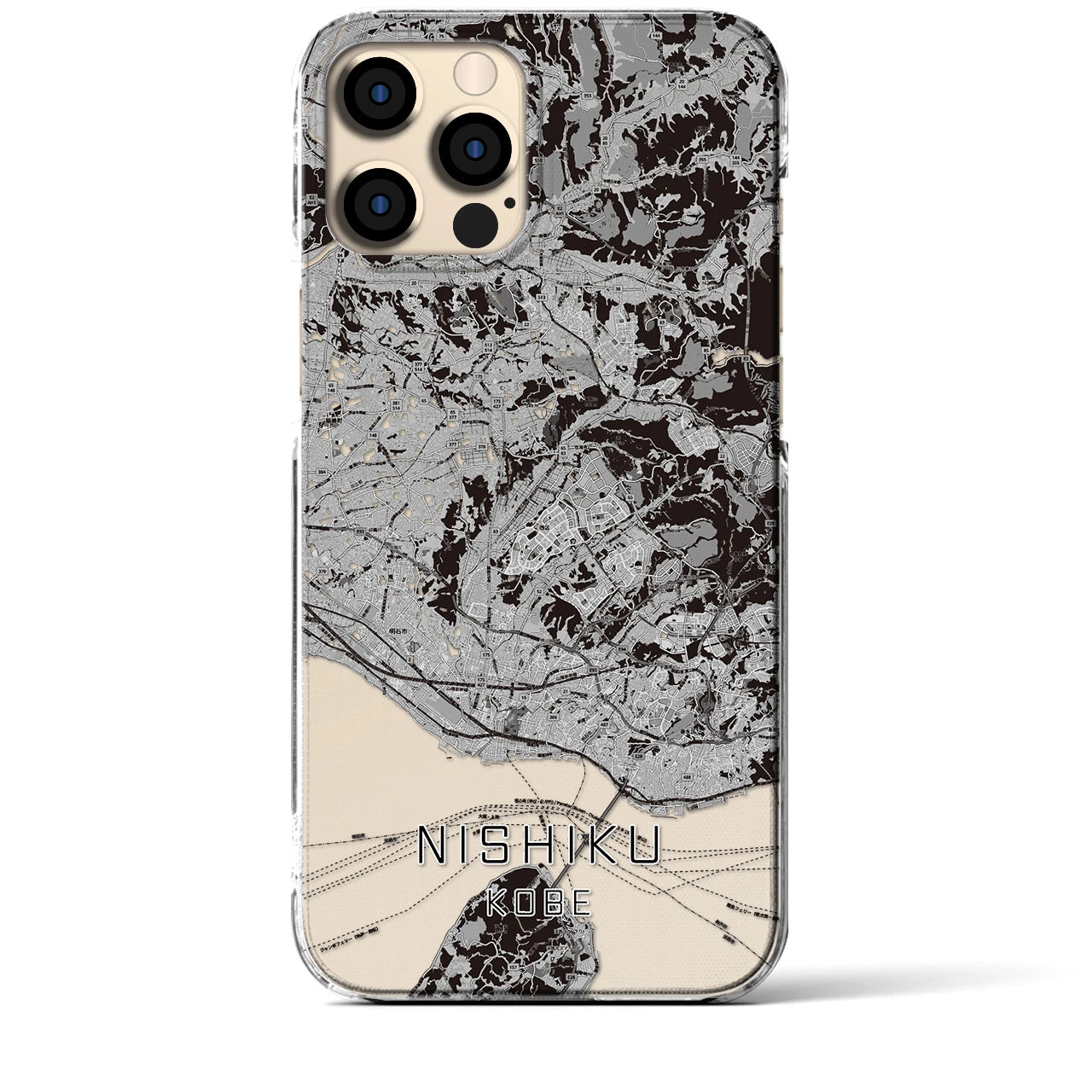 【西区(神戸市)】地図柄iPhoneケース(クリアタイプ)