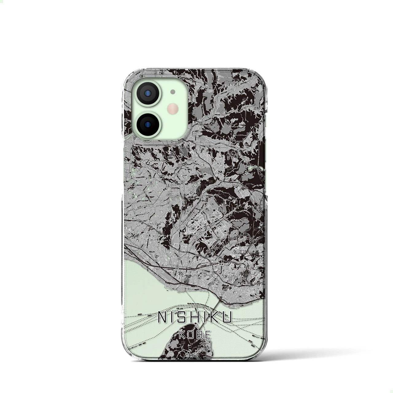 【西区(神戸市)】地図柄iPhoneケース(クリアタイプ)