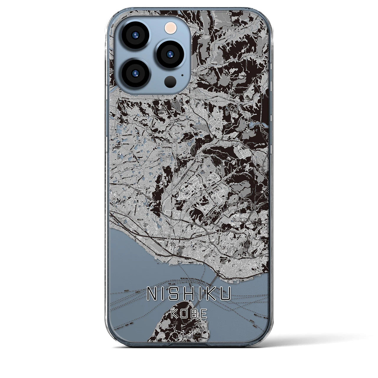 【西区(神戸市)】地図柄iPhoneケース(クリアタイプ)