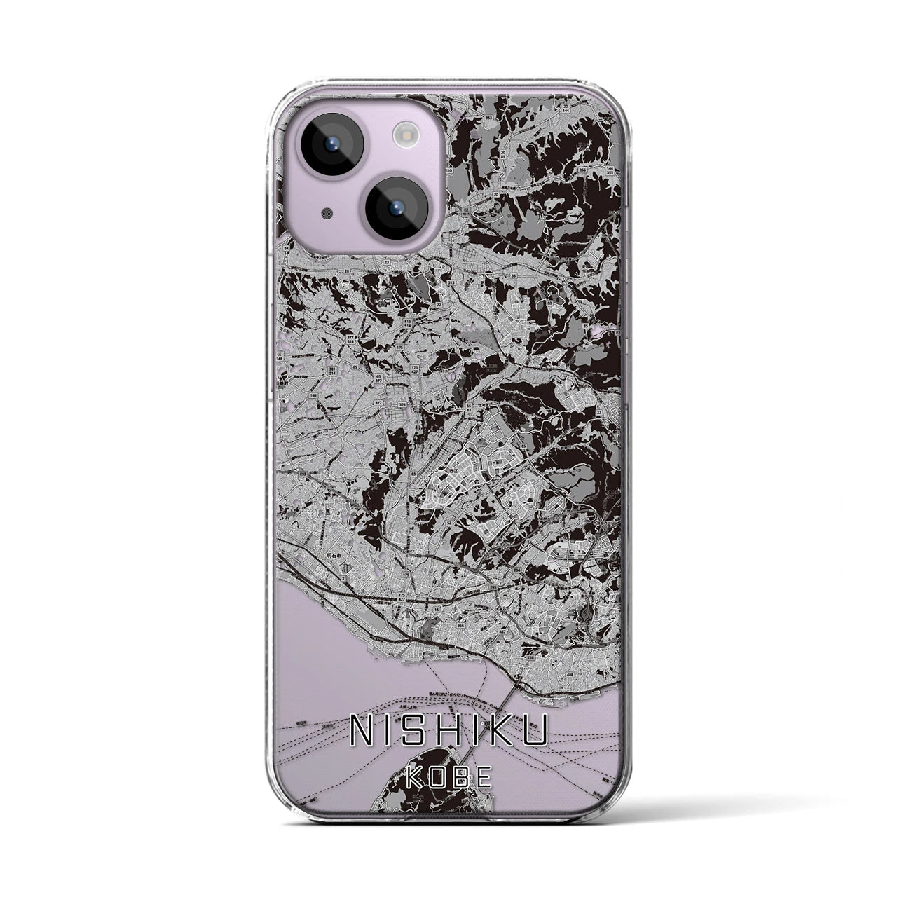 【西区(神戸市)】地図柄iPhoneケース(クリアタイプ)