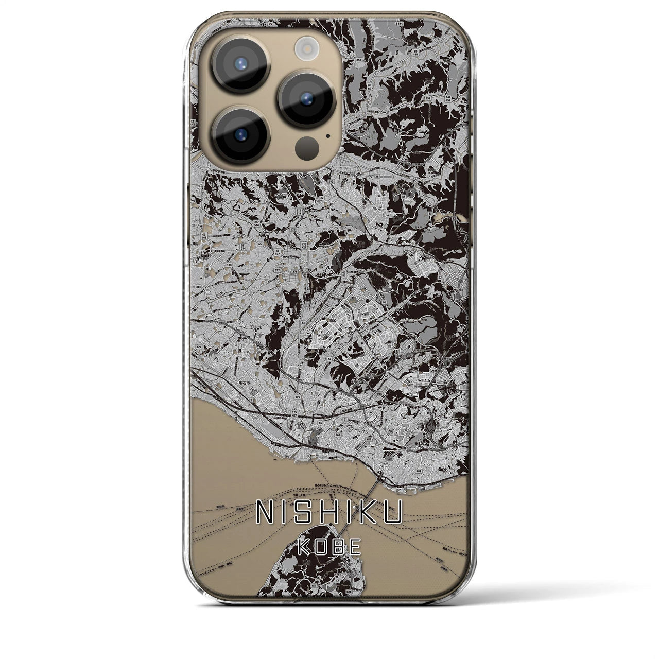 【西区(神戸市)】地図柄iPhoneケース(クリアタイプ)