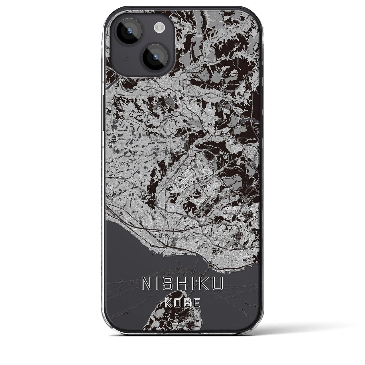 【西区(神戸市)】地図柄iPhoneケース(クリアタイプ)