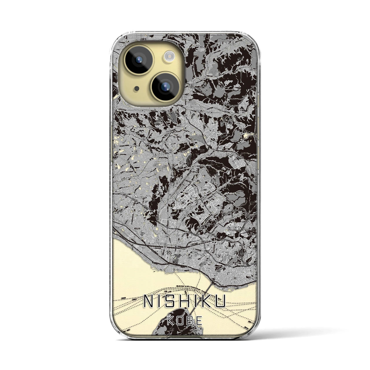 【西区(神戸市)】地図柄iPhoneケース(クリアタイプ)