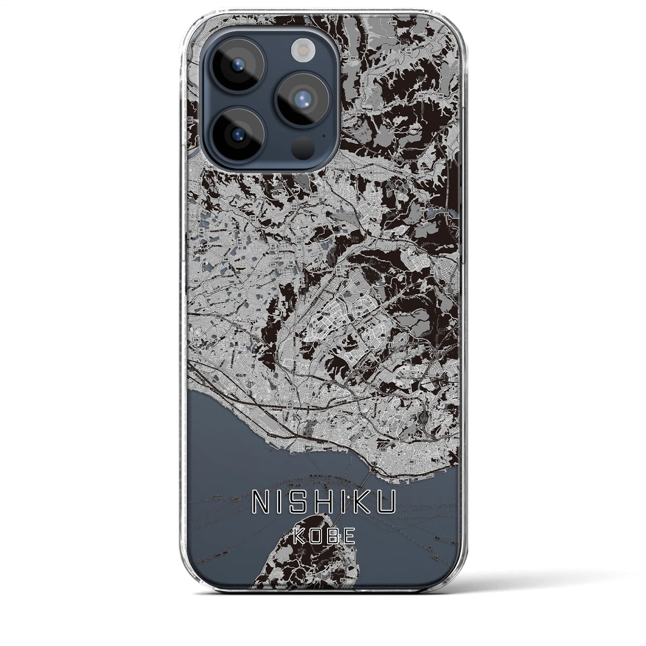 【西区(神戸市)】地図柄iPhoneケース(クリアタイプ)