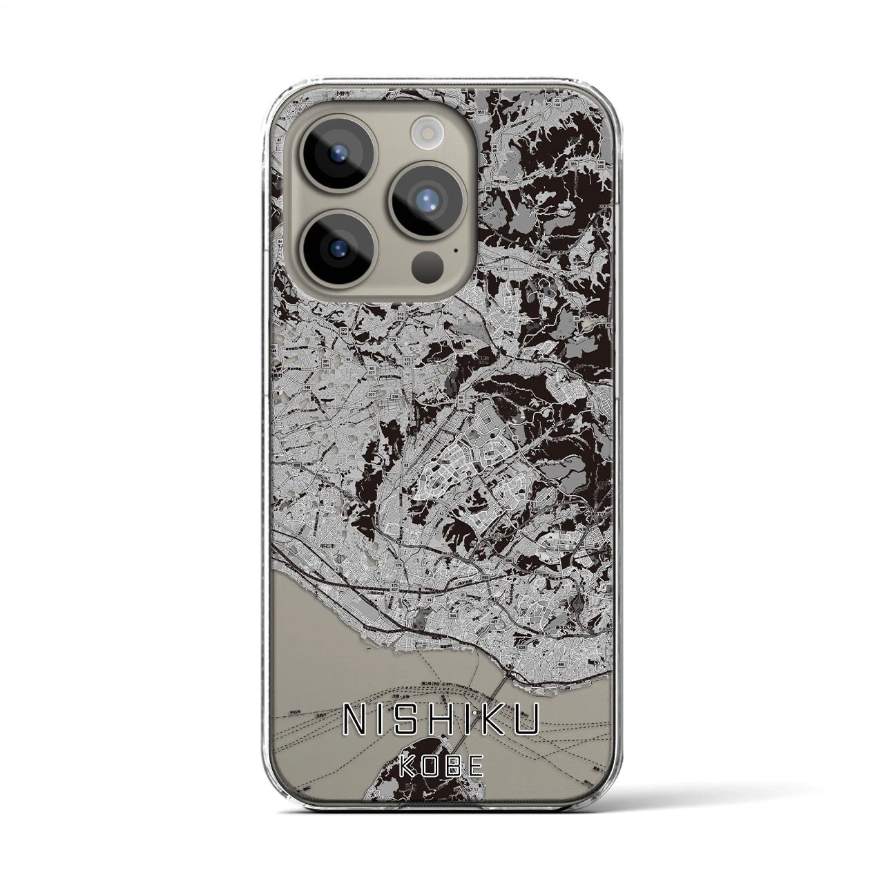 【西区(神戸市)】地図柄iPhoneケース(クリアタイプ)