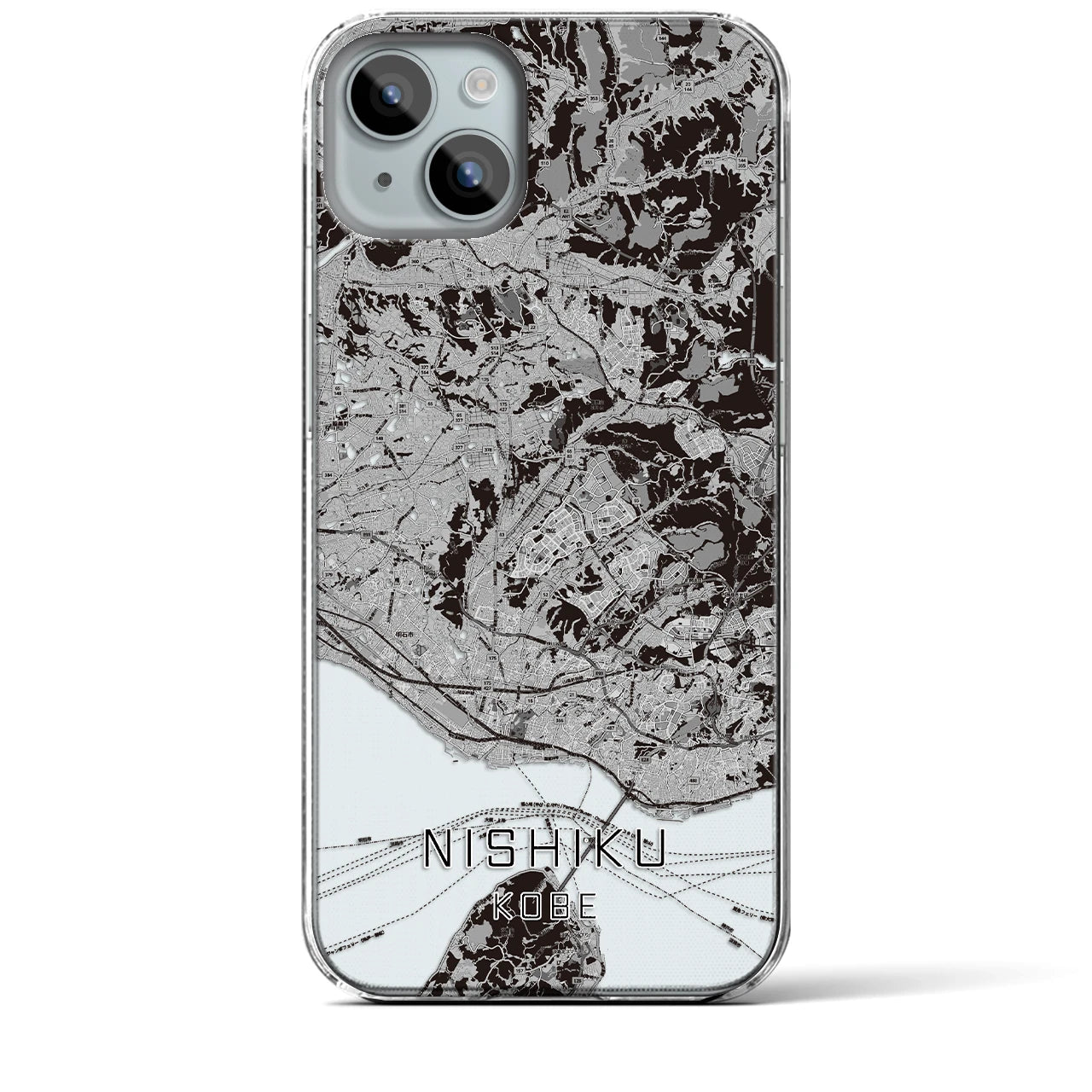 【西区(神戸市)】地図柄iPhoneケース(クリアタイプ)