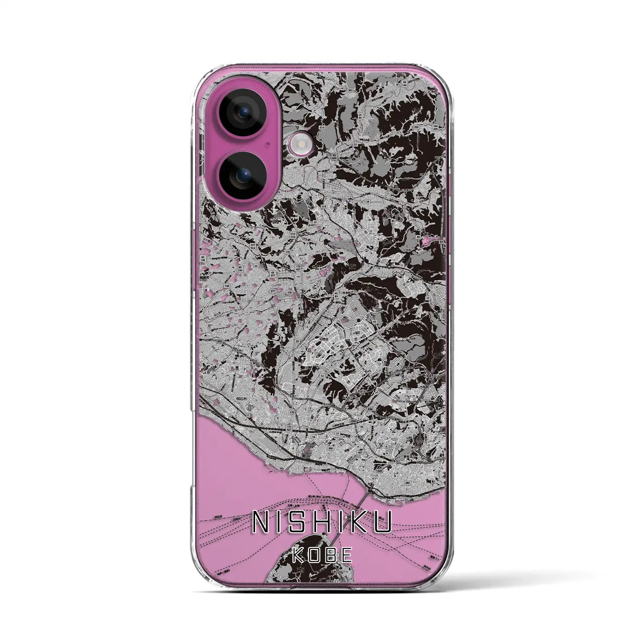 【西区(神戸市)】地図柄iPhoneケース(クリアタイプ)