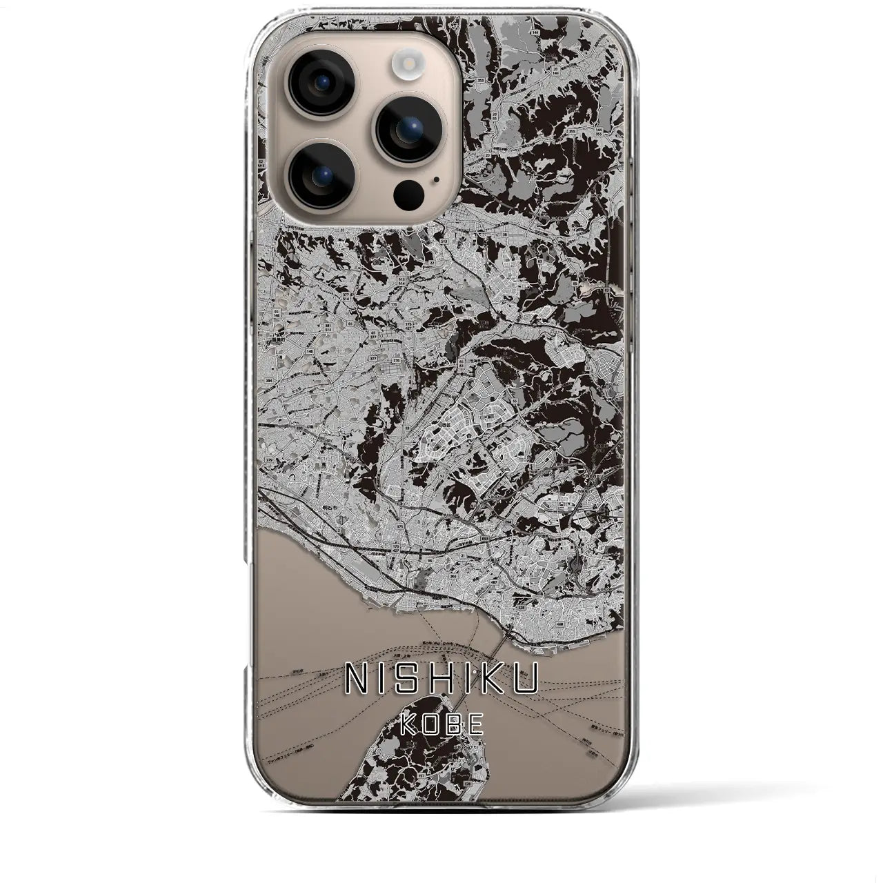 【西区(神戸市)】地図柄iPhoneケース(クリアタイプ)