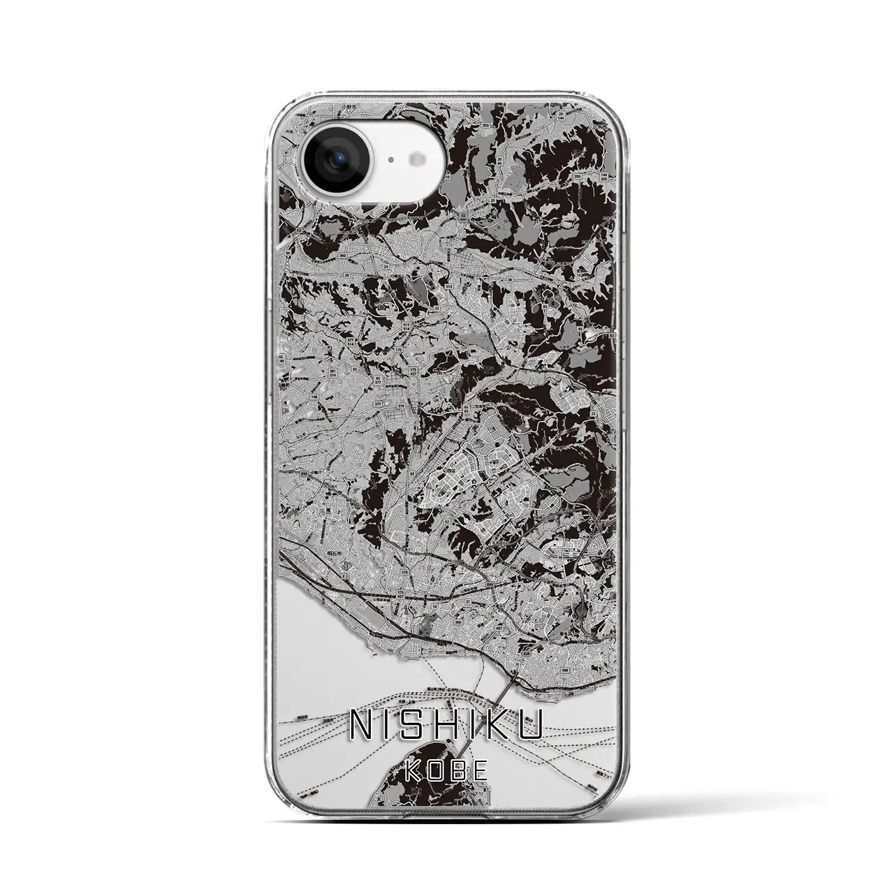 【西区(神戸市)】地図柄iPhoneケース(クリアタイプ)