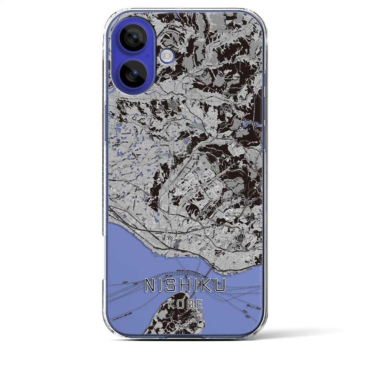 【西区(神戸市)】地図柄iPhoneケース(クリアタイプ)