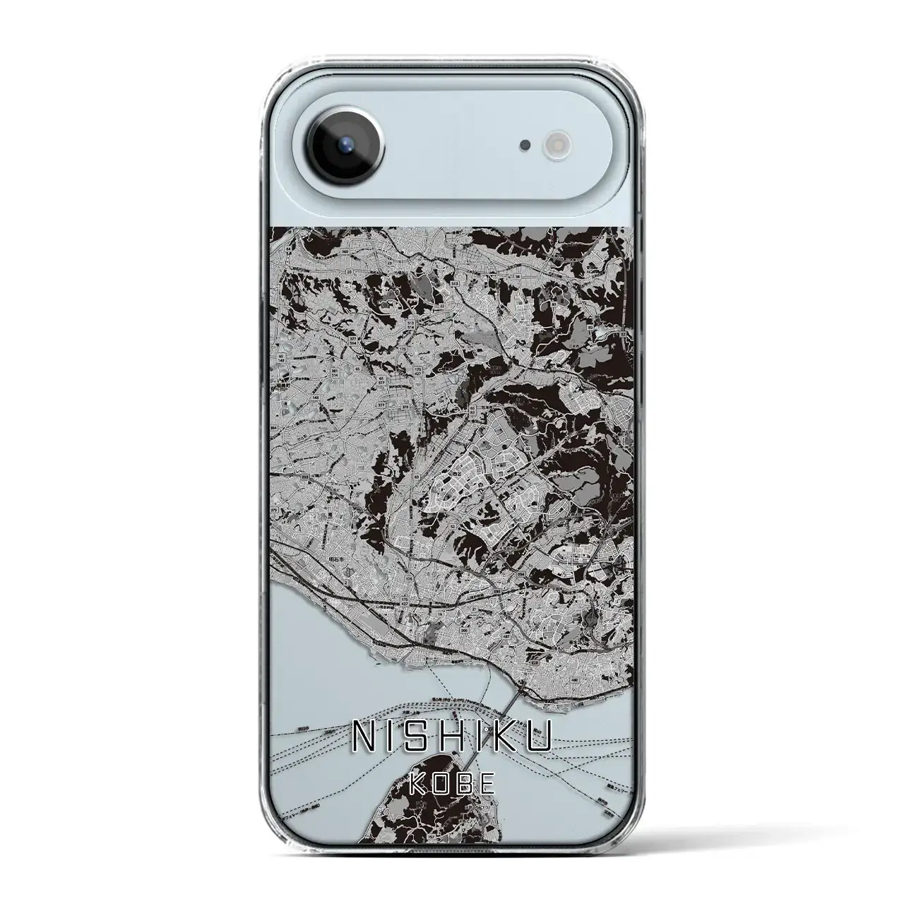 【西区(神戸市)】地図柄iPhoneケース(クリアタイプ)