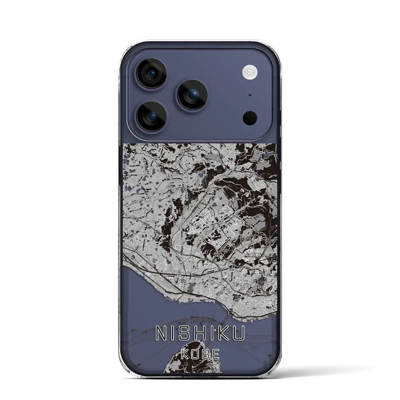 【西区(神戸市)】地図柄iPhoneケース(クリアタイプ)モノトーン・iPhone 17 Pro Max 用