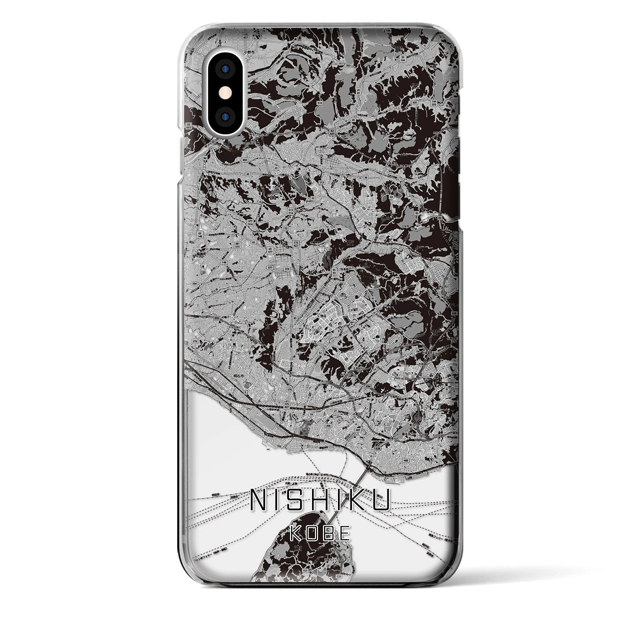 【西区(神戸市)】地図柄iPhoneケース(クリアタイプ)