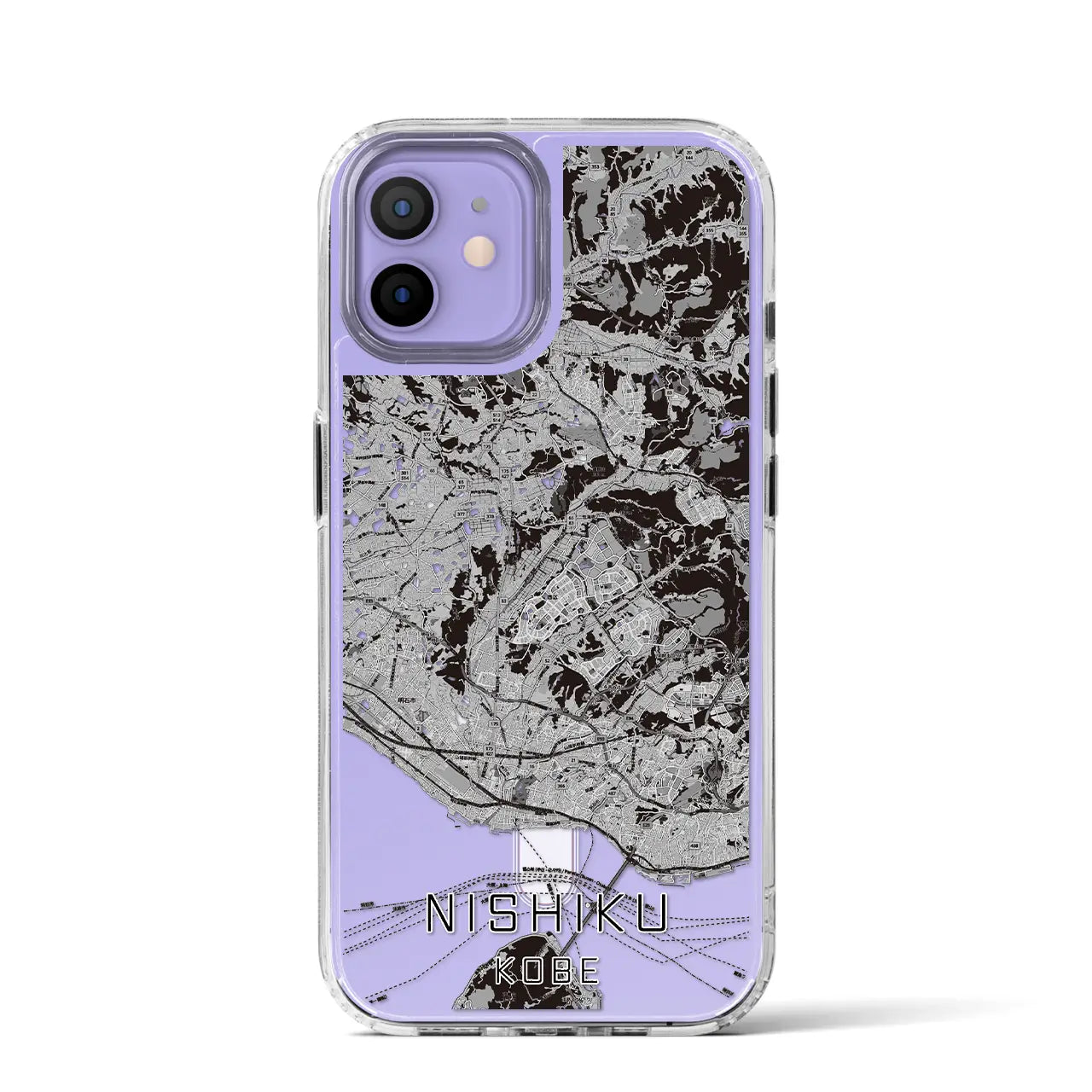 【西区(神戸市)】地図柄iPhoneケース(MagSafeタイプ)