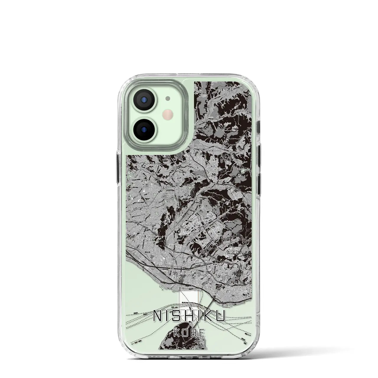 【西区(神戸市)】地図柄iPhoneケース(MagSafeタイプ)