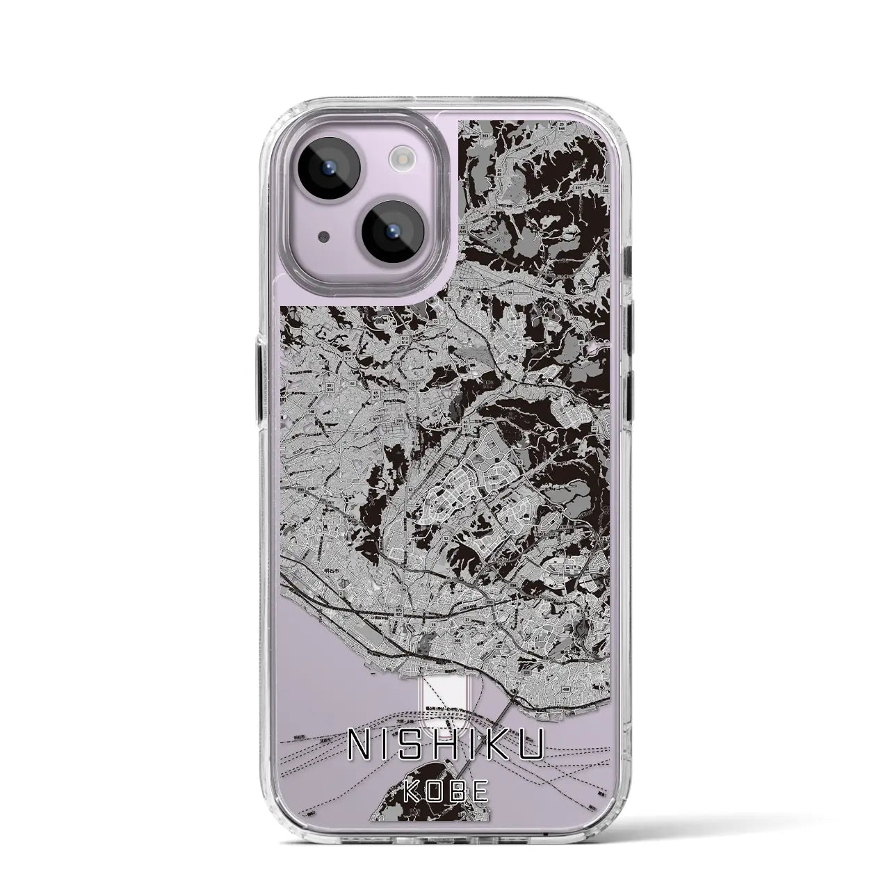 【西区(神戸市)】地図柄iPhoneケース(MagSafeタイプ)