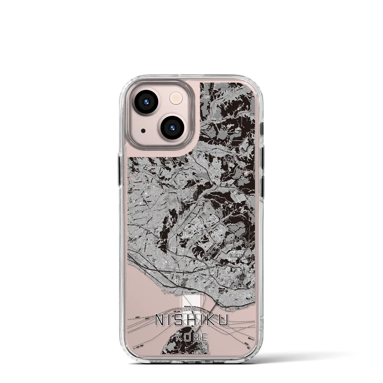 【西区(神戸市)】地図柄iPhoneケース(MagSafeタイプ)