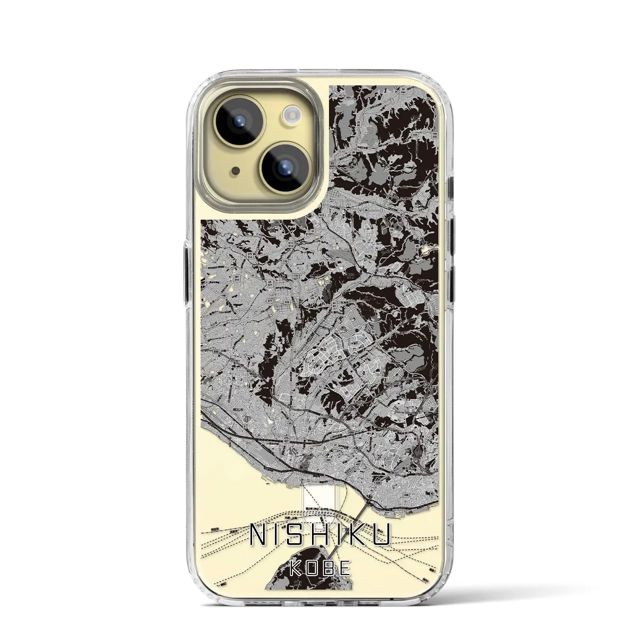 【西区(神戸市)】地図柄iPhoneケース(MagSafeタイプ)